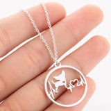 Pet Dog Footprints Paw Necklace Bulldog Chihuahua Dachshunds Bull Terrier Animal Necklaces Ecg Pendants For Women