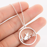Pet Dog Footprints Paw Necklace Bulldog Chihuahua Dachshunds Bull Terrier Animal Necklaces Ecg Pendants For Women