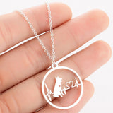 Pet Dog Footprints Paw Necklace Bulldog Chihuahua Dachshunds Bull Terrier Animal Necklaces Ecg Pendants For Women