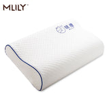 Mlily Memory Foam Bed Orthopedic Pillow for Neck Pain Sleeping with Embroidered Pillowcase 60*30cm
