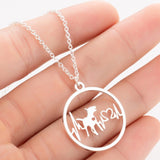 Pet Dog Footprints Paw Necklace Bulldog Chihuahua Dachshunds Bull Terrier Animal Necklaces Ecg Pendants For Women
