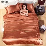 new2020 100% pure satin silk bedding set,Home Textile King size bed set,bedding,duvet cover flat sheet pillowcases Wholesale